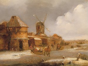 冬の情景 作： Claes Molenaer